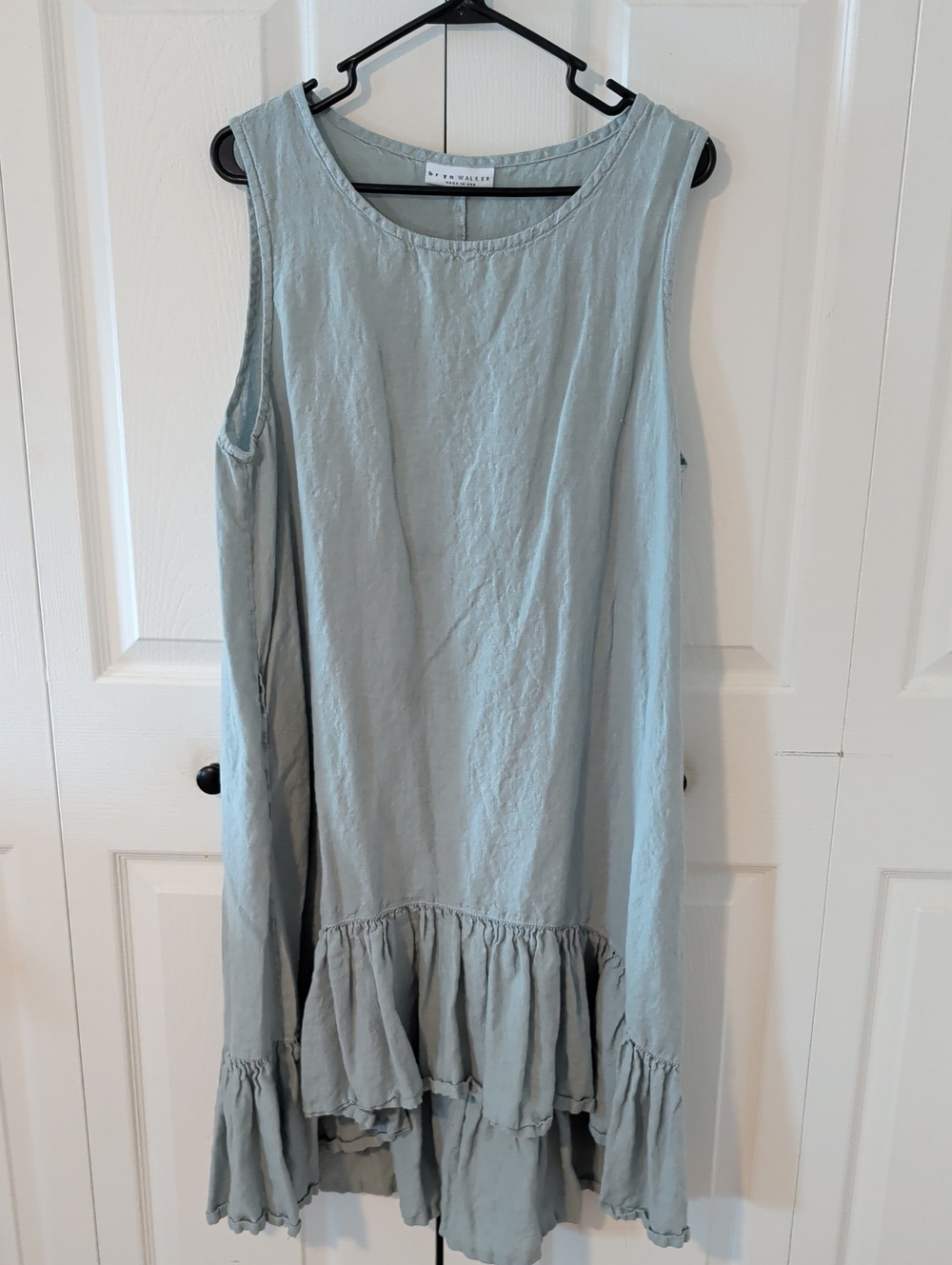 bryn Walker Powder Blue Sleeveless Ruffle Hem Dress